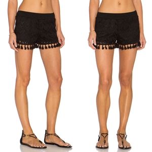 [Surf Gypsy] Tassel Trim Crochet Shorts Revolve